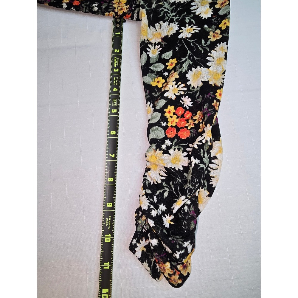 Maeve Anthropologie Floral Smocked Maxi Dress Black V-Neck‎ 3/4 Sleeve XS - Picture 14 of 16